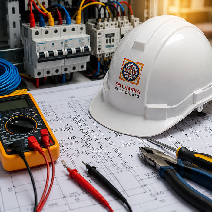 Commercial electrical engineering, HT & LT electrical installation, EV charging and industrial electrical services by Sri Chakra Electricals
